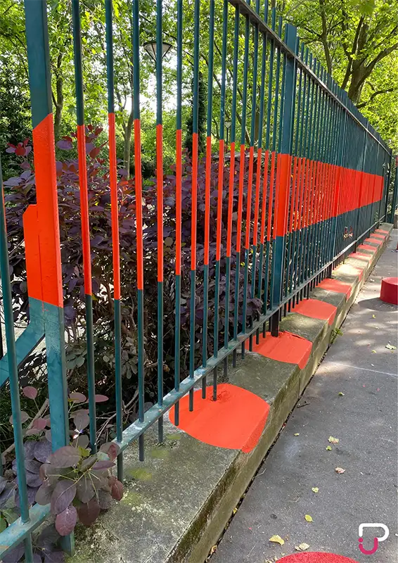 Peinture grillage et sol